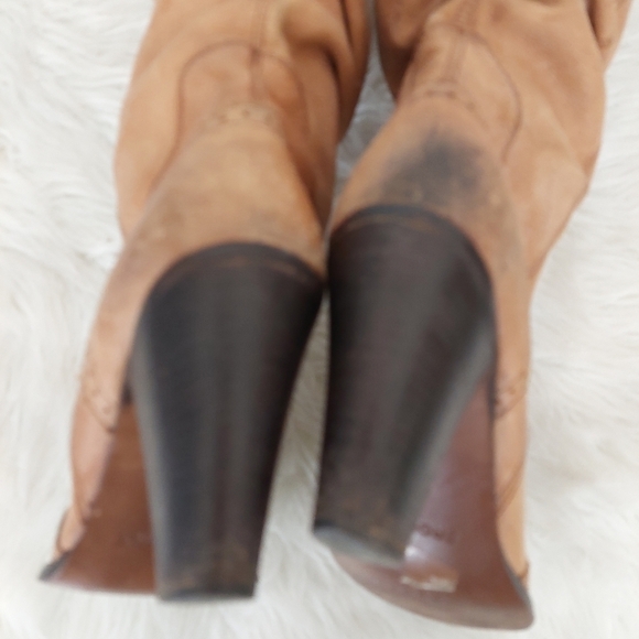 Bronx Tan Slouchy Distressed Pointed Wingtip Toe Leather Boots Buckle 41 9.5 US. - Picture 9 of 10